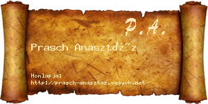 Prasch Anasztáz névjegykártya